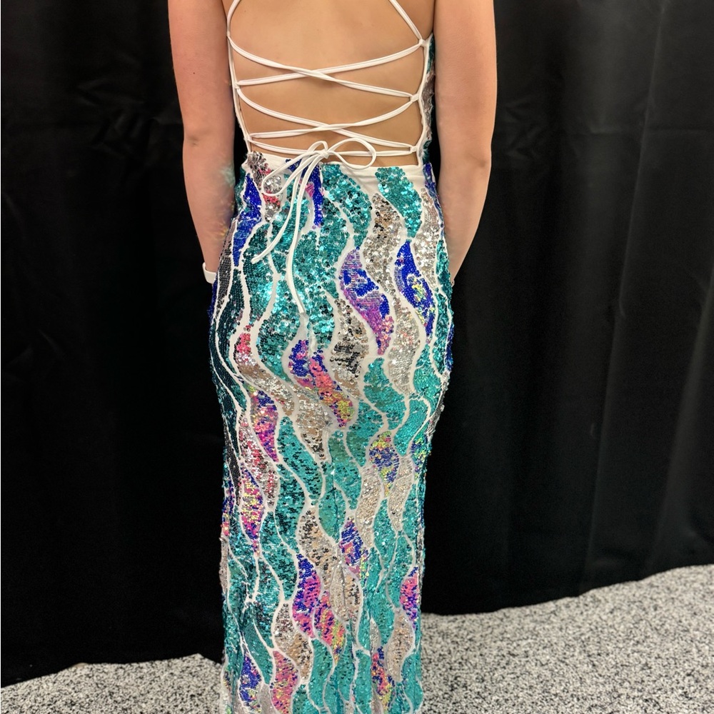 Stunning Iridescent Mermaid Dress Prom Formal Size S